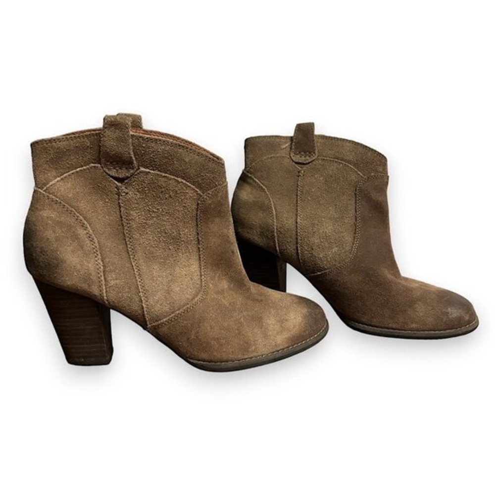 Clarks Suede & Smooth Leather Western Ankle Booties